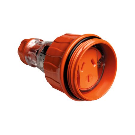 Clipsal - 56 Series, Cord Extension Socket, 3 Flat PIN, 250V, 10A - Electric Orange