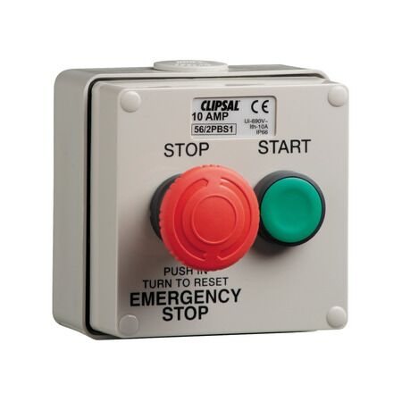 Clipsal - 56 Series, push-button Control Station, 10A, IP66 - Grey