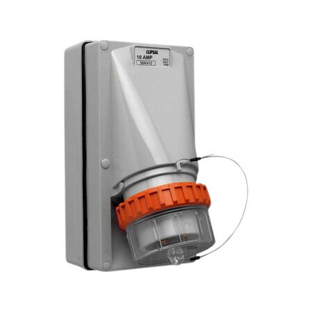 Clipsal - 56 Series, Appliance Inlet, 4 Round PIN, 10A, 500V, IP66 - Grey