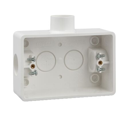 Clipsal - Mounting Accessories, Mount Box, 25mm Entries, Suits Slimline - White Electric
