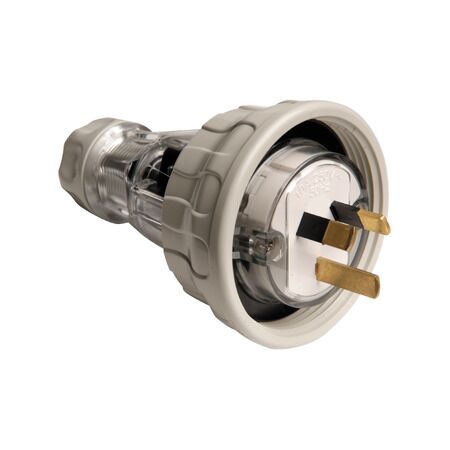 Clipsal - 56 Series, Plug Top, Straight, 3 Flat PIN, 10A, 250V, IP66 - Grey