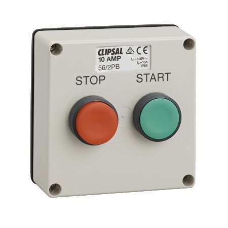 Clipsal - 56 Series, push-button Control Station, 10A, Start/Stop, Less Enclosure - Grey