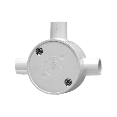 Clipsal - Cable Management, Round Junction Box, PVC, 16mm Entries, 3 Way - Grey