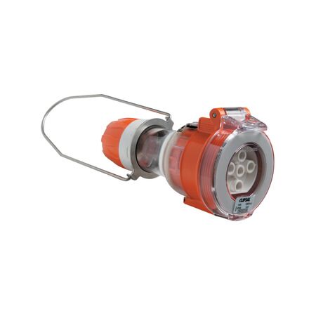 Clipsal - 56 Series, Pendant Outlet, IP66, 500V 20A - 5 Round Pins - Electric Orange