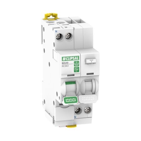 MAX9, Residual Current Breaker with Overcurrent Protection (RCBO), 1PN, 25A, 30mA, C Curve, 6000A, A-SI Type, 2 MOD