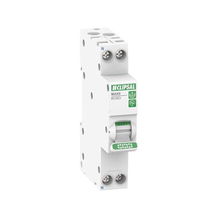 MAX9, Residual Current Breaker with Overcurrent Protection (RCBO), 1PN, 6 A, 10mA, C Curve, 6000A, A Type, SLIM