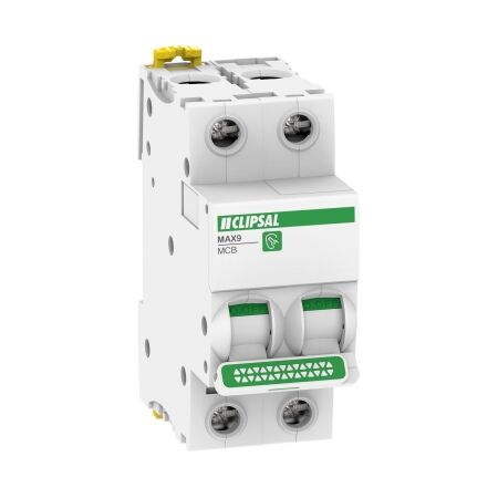 MAX9, Miniature Circuit-Breaker (MCB), 2P, 20A, C Curve, 6000A, 415V, Distribution