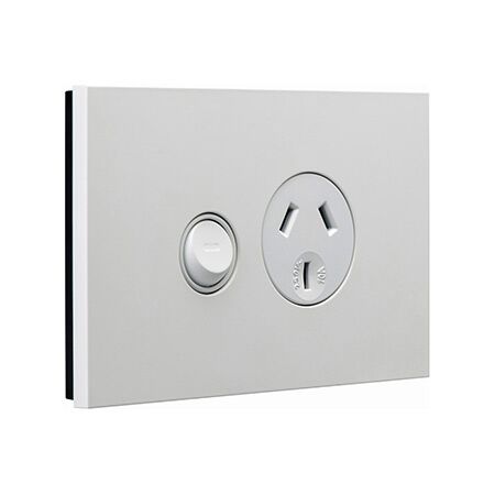 Saturn Zen, Single Power Point, Horizontal Mount, 250V, 10A - Zen White