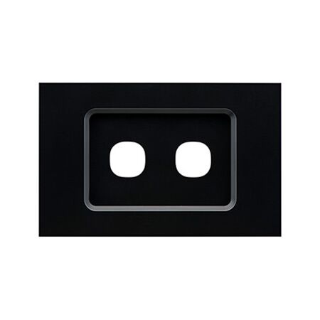 Saturn Zen, Grid and Cover, 2 Gang, Less Mechanism - Zen Black