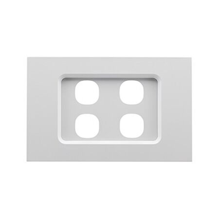 Saturn Zen, Grid and Cover, 4 Gang, Less Mechanism - Zen White