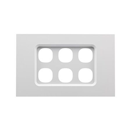 Saturn Zen, Grid and Cover, 6 Gang, Less Mechanism - Zen White