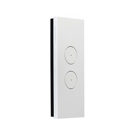 Saturn Zen, push-button Architrave Switch, LED Architrave, 2 Gang, 250V, 16AX/20A - Zen White