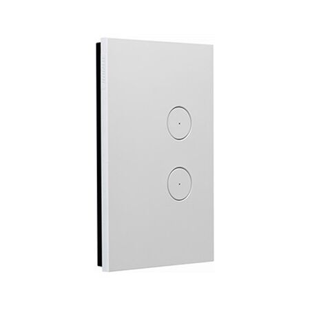 Saturn Zen, push-button Switch, LED, 2 Gang, 250V, 16AX/20A - Zen White