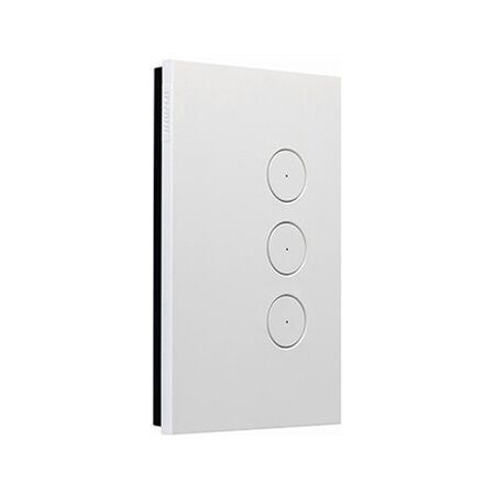 Saturn Zen, push-button Switch, LED, 3 Gang, 250V, 16AX/20A - Zen White