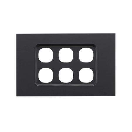 Saturn Zen, Grid and Cover, 6 Gang, Less Mechanism - Zen Black