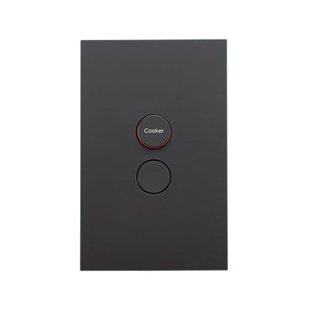 Saturn Zen, Cooker Switch, Single Pole 45A, 250V - Zen Black