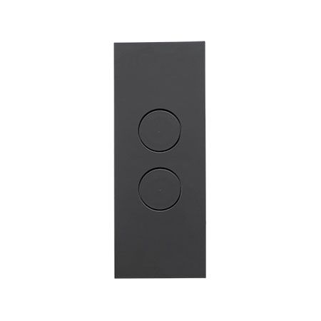 Saturn Zen, push-button Architrave Switch, LED Architrave, 2 Gang, 250V, 16AX/20A - Zen Black