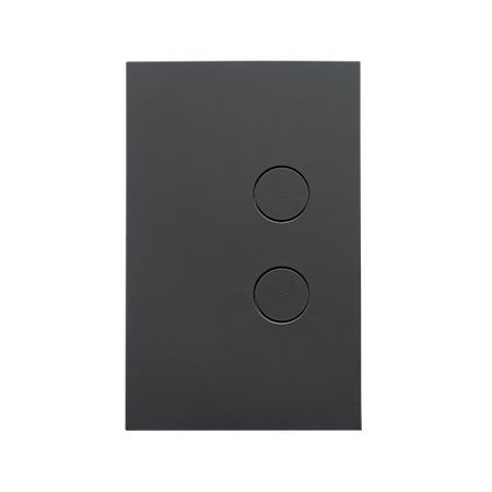 Saturn Zen, push-button Switch, LED, 2 Gang, 250V, 16AX/20A - Zen Black