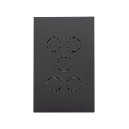 Saturn Zen, Grid and Cover, 5 Gang, Less Mechanism - Zen Black