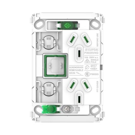 Pro Series, Twin Power Point Grid, Vertical Mount, 1Ex20A, 10A, 250V