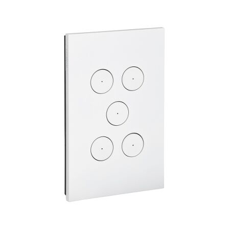 Saturn Zen, Grid and Cover, 5 Gang, Less Mechanism - Zen White