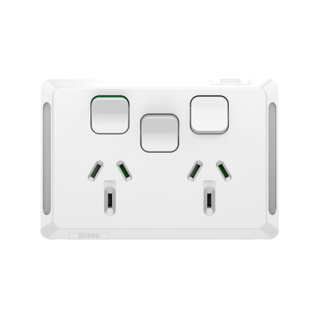 Pro Series, Twin Power Point, Horizontal Mount,1Ex20A, 10A, 250V - Extra Vivid White