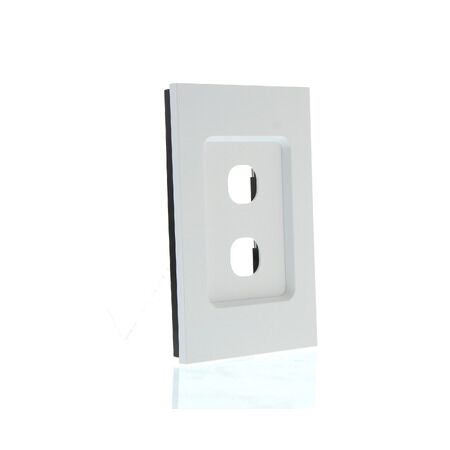 Saturn Zen, Grid and Cover, 2 Gang, Less Mechanism - Zen White