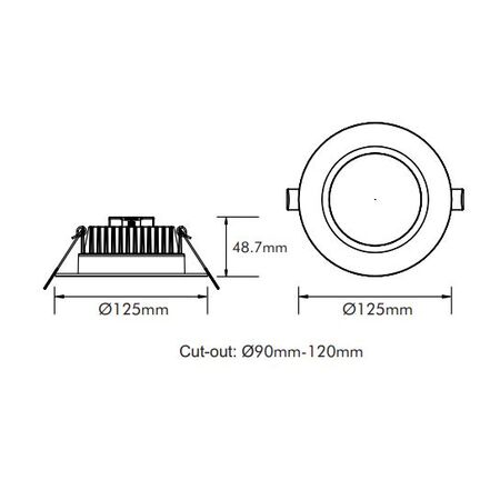 15w Cutout 90-120 Satin Chrome Tri Color