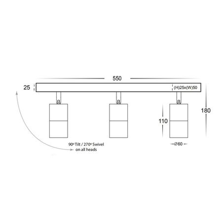 3 Lights On The Bar Black