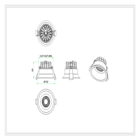 10w Dimmable Downlight Tri Color