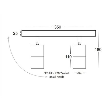 2 Lights On The Bar Titanium