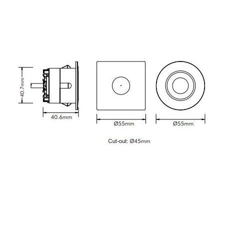 5w Downlight 45 Cutout White