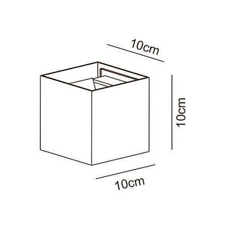 Square Up/Down Wall Light Black