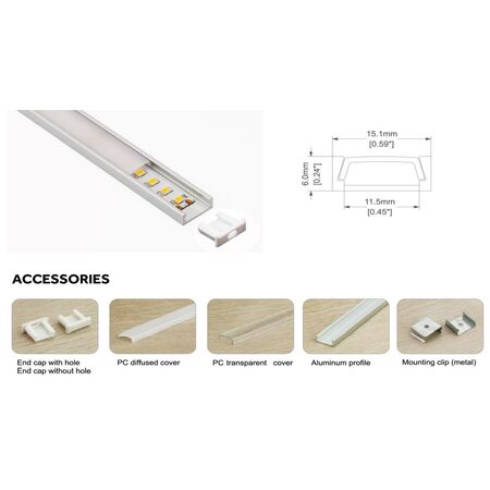 Channel 3m For LED Strip White Surface