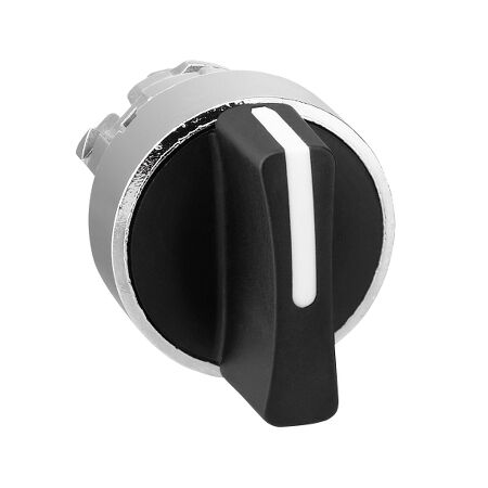 Harmony XB4, Selector switch head, metal, black, 22mm, 3 positions, spring return from left to center