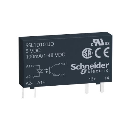 Harmony Solid State Relays, Solid state slim relay, 0.1A, DC switching, input 16…30V DC, output 1…48V DC