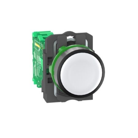 Harmony XB5R, Wireless and batteryless transmitter, push-button, plastic, white, 22mm, spring return