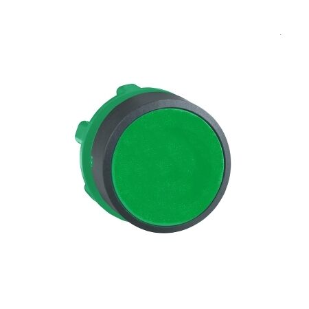 Harmony XB5, push-button head, plastic, flush, green, 22mm, spring return, unmarked