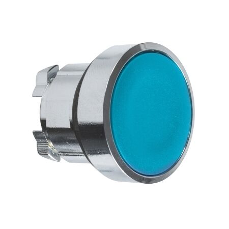 Harmony XB4, push-button head, metal, flush, blue, 22mm, spring return, unmarked