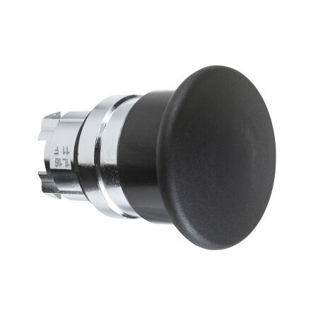Harmony XB4, Head for non illuminated pushbutton, mushroom 40mm, metal, black, 22mm, spring return