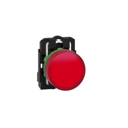 Harmony XB5, Pilot light, grey plastic, red, 22mm, universal LED, plain lens, 230...240V AC