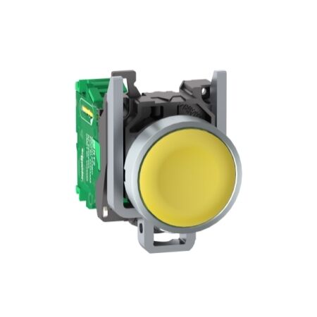 Harmony XB5R, Wireless and batteryless transmitter, push-button, metal, yellow, 22mm, spring return