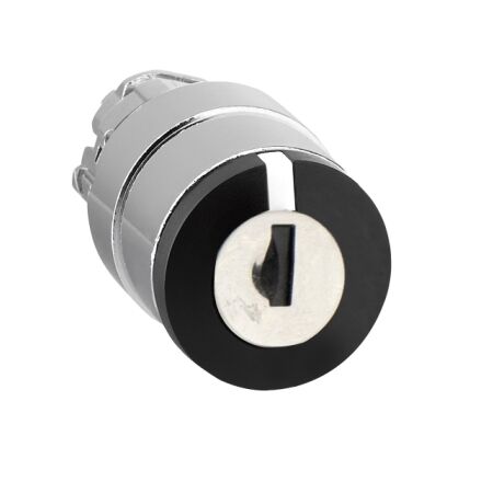 Harmony XB4, Key switch selector head, metal, black, 22mm, key 455, 3 positions, spring return to center