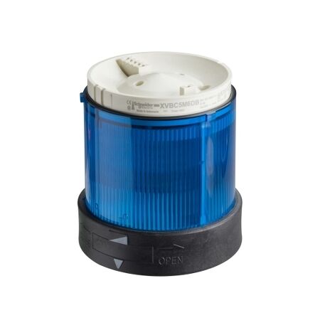 Harmony XVB, Indicator bank, illuminated unit, plastic, blue, 70mm, flashing, integral LED, 24V AC/DC