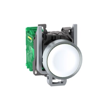 Harmony XB5R, Wireless and batteryless transmitter, push-button, metal, white, 22mm, spring return