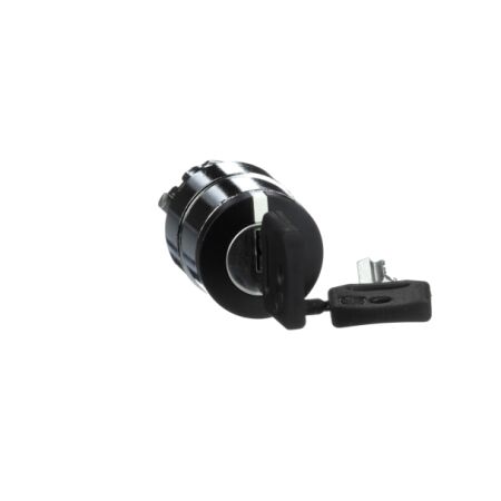 Harmony XB4, Key switch selector head, metal, black, Ø22, key 455, 2 positions, stay put