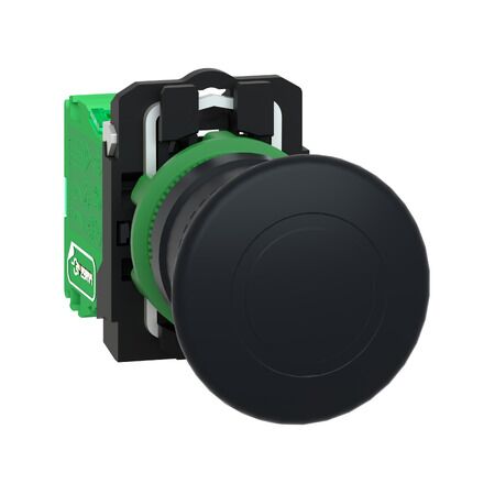 Harmony XB5R, Wireless and batteryless transmitter, mushroom head 40mm, plastic, black, 22mm, spring return