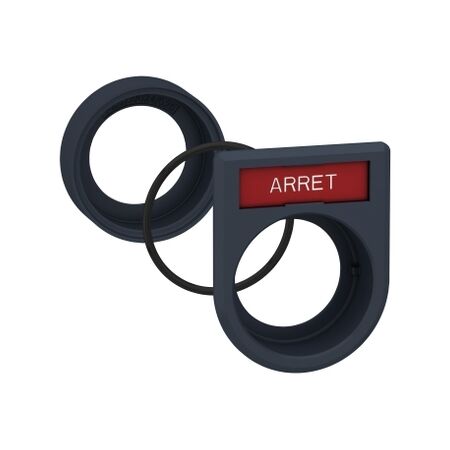 Harmony XB5, Flush mounting kit, Ø30 for push-buttons and pilot lights Ø22, plastic, 1-line legend