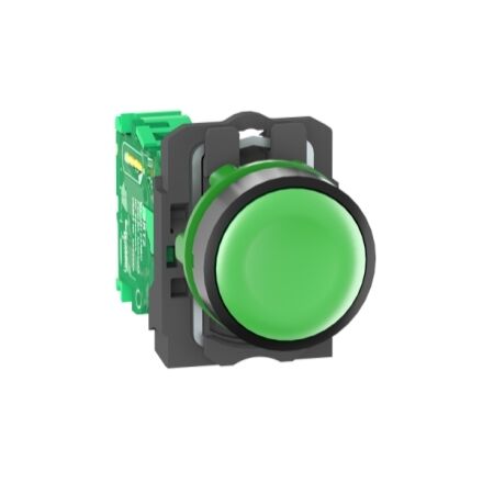 Harmony XB5R, Wireless and batteryless transmitter, push-button, plastic, green, 22mm, spring return