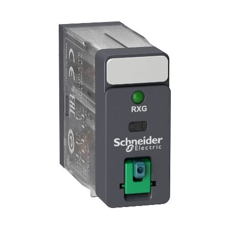 Harmony Electromechanical Relays, Interface plug in relay, 5A, 2CO, with LED, lockable test button, 12V DC